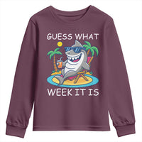 Funny Shark Lover Week Youth Sweatshirt Week Guess What Week It Is Summer Beach - Wonder Print Shop