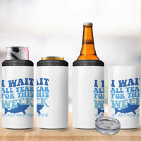 Funny Shark Lover Week 4 in 1 Can Cooler Tumbler I Wait All Year For This Week Ocean - Wonder Print Shop