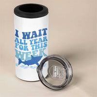 Funny Shark Lover Week 4 in 1 Can Cooler Tumbler I Wait All Year For This Week Ocean - Wonder Print Shop