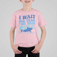 Funny Shark Lover Week T Shirt For Kid I Wait All Year For This Week Ocean - Wonder Print Shop
