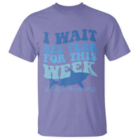 Funny Shark Lover Week T Shirt I Wait All Year For This Week Ocean - Wonder Print Shop