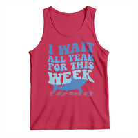 Funny Shark Lover Week Tank Top I Wait All Year For This Week Ocean - Wonder Print Shop