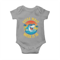 Funny Shark Lover Week Baby Onesie Guess What Week It Is Ocean Wildlife Retro Sunset - Wonder Print Shop