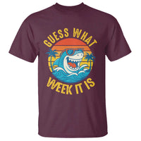 Funny Shark Lover Week T Shirt Guess What Week It Is Ocean Wildlife Retro Sunset - Wonder Print Shop