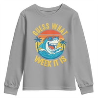 Funny Shark Lover Week Youth Sweatshirt Guess What Week It Is Ocean Wildlife Retro Sunset - Wonder Print Shop