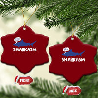 Funny Shark Sarcasm Ceramic Ornament Shark Sharkasm Marine Biology Vintage - Wonder Print Shop