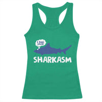 Funny Shark Sarcasm Racerback Tank Top Shark Sharkasm Marine Biology Vintage - Wonder Print Shop