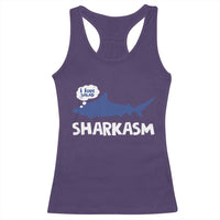 Funny Shark Sarcasm Racerback Tank Top Shark Sharkasm Marine Biology Vintage - Wonder Print Shop