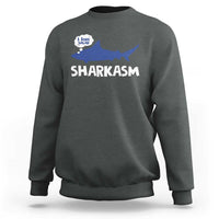 Funny Shark Sarcasm Sweatshirt Shark Sharkasm Marine Biology Vintage - Wonder Print Shop