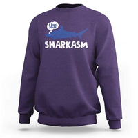 Funny Shark Sarcasm Sweatshirt Shark Sharkasm Marine Biology Vintage - Wonder Print Shop