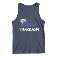 Funny Shark Sarcasm Tank Top Shark Sharkasm Marine Biology Vintage - Wonder Print Shop