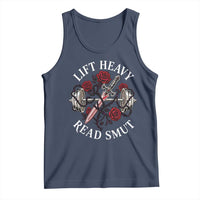 Lift Heavy Read Smut Funny Bookish Fitness Tank Top Vintage Gothic Dagger Roses Weightlifting Spicy Romance Book Lover