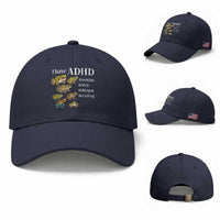 I Have ADHD Attention Deficit Hold up is Dat a Frog Baseball Cap Funny Neurodiversity Humor Frogs Lover Meme