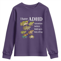 I Have ADHD Attention Deficit Hold up is Dat a Frog Youth Sweatshirt Funny Neurodiversity Humor Frogs Lover Meme