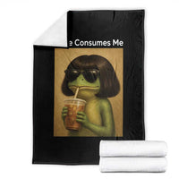 Funny Frog Bob Haircut Rage Consumes Me Throw Blanket Renaissance Painting Meme