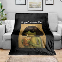 Funny Frog Bob Haircut Rage Consumes Me Throw Blanket Renaissance Painting Meme