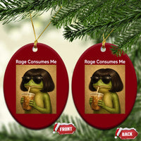 Funny Frog Bob Haircut Rage Consumes Me Ceramic Ornament Renaissance Painting Meme