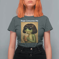 Funny Frog Bob Haircut Rage Consumes Me T Shirt For Women Renaissance Painting Meme