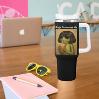 Funny Frog Bob Haircut Rage Consumes Me Tumbler With Handle Renaissance Painting Meme