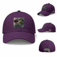 Unbothered Frog Smoking Cigarette Meme Baseball Cap Cinematic Shark Attack Calmness Graphic Dark Humor