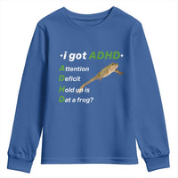 I Got ADHD Attention Deficit Hold Up Is Dat A Frog Youth Sweatshirt Neurodiversity Humor Weirdcore