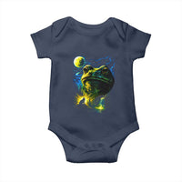 Cosmic Frog Howling At Moon Parody Graphic Baby Onesie Vintage 90s Retro Fantasy Meme
