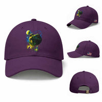 Cosmic Frog Howling At Moon Parody Graphic Baseball Cap Vintage 90s Retro Fantasy Meme