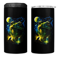 Cosmic Frog Howling At Moon Parody Graphic 4 in 1 Can Cooler Tumbler Vintage 90s Retro Fantasy Meme