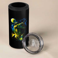 Cosmic Frog Howling At Moon Parody Graphic 4 in 1 Can Cooler Tumbler Vintage 90s Retro Fantasy Meme