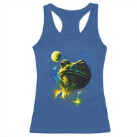 Cosmic Frog Howling At Moon Parody Graphic Racerback Tank Top Vintage 90s Retro Fantasy Meme