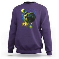 Cosmic Frog Howling At Moon Parody Graphic Sweatshirt Vintage 90s Retro Fantasy Meme