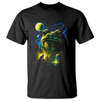 Cosmic Frog Howling At Moon Parody Graphic T Shirt Vintage 90s Retro Fantasy Meme