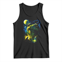Cosmic Frog Howling At Moon Parody Graphic Tank Top Vintage 90s Retro Fantasy Meme
