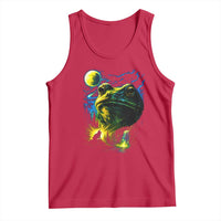 Cosmic Frog Howling At Moon Parody Graphic Tank Top Vintage 90s Retro Fantasy Meme