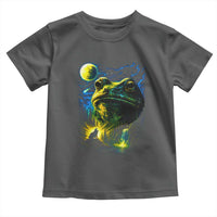 Cosmic Frog Howling At Moon Parody Graphic Toddler T Shirt Vintage 90s Retro Fantasy Meme