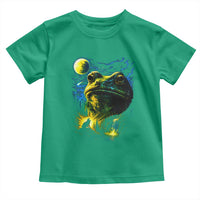Cosmic Frog Howling At Moon Parody Graphic Toddler T Shirt Vintage 90s Retro Fantasy Meme