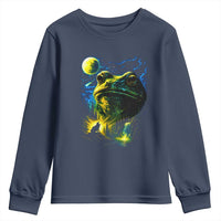 Cosmic Frog Howling At Moon Parody Graphic Youth Sweatshirt Vintage 90s Retro Fantasy Meme