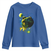 Cosmic Frog Howling At Moon Parody Graphic Youth Sweatshirt Vintage 90s Retro Fantasy Meme