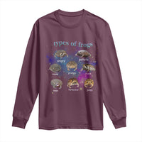Types Of Frogs Funny Rain Frog Meme Chart Long Sleeve Shirt Angry Grumpy Eepy Chonk Potato Round Judgy Ferocious