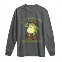 Funny Cowboy Frog Western Meme Long Sleeve Shirt If I Shenan Once I Will Shenanigan