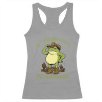 Funny Cowboy Frog Western Meme Racerback Tank Top If I Shenan Once I Will Shenanigan