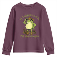 Funny Cowboy Frog Western Meme Youth Sweatshirt If I Shenan Once I Will Shenanigan