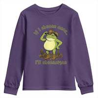 Funny Cowboy Frog Western Meme Youth Sweatshirt If I Shenan Once I Will Shenanigan