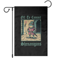 Funny Medieval Frog Knight Fantasy RPG Meme Garden Flag Off To Commit Shenanigans