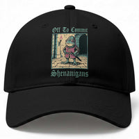 Funny Medieval Frog Knight Fantasy RPG Meme Baseball Cap Off To Commit Shenanigans