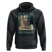 Funny Medieval Frog Knight Fantasy RPG Meme Hoodie Off To Commit Shenanigans