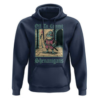Funny Medieval Frog Knight Fantasy RPG Meme Hoodie Off To Commit Shenanigans