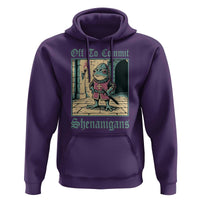 Funny Medieval Frog Knight Fantasy RPG Meme Hoodie Off To Commit Shenanigans