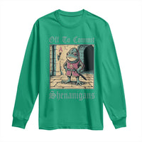 Funny Medieval Frog Knight Fantasy RPG Meme Long Sleeve Shirt Off To Commit Shenanigans