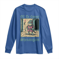 Funny Medieval Frog Knight Fantasy RPG Meme Long Sleeve Shirt Off To Commit Shenanigans